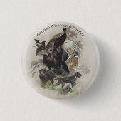 German Wirehaire Pointer Ronde Button 3,2 Cm (Voorkant)