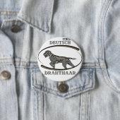 German Wirehaire Pointer Ronde Button 7,6 Cm (In situ)