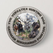 German Wirehaire Pointer Ronde Button 7,6 Cm (Voorkant)