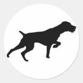 German Wirehaire Pointer Ronde Sticker (Voorkant)