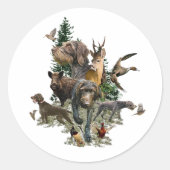 German Wirehaire Pointer Ronde Sticker (Voorkant)