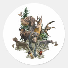 German Wirehaire Pointer Ronde Sticker