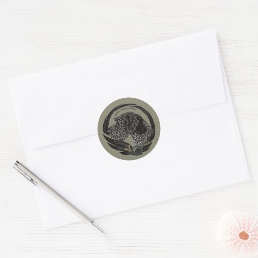 German Wirehaire Pointer Ronde Sticker (Envelop)