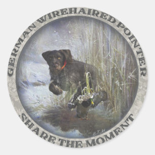 German Wirehaire Pointer Ronde Sticker