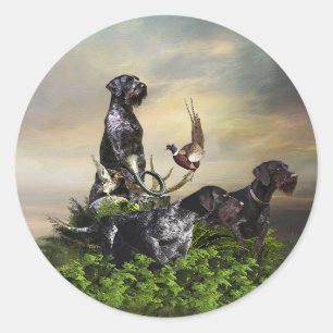German Wirehaire Pointer Ronde Sticker