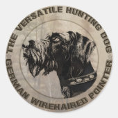 German Wirehaire Pointer Ronde Sticker (Voorkant)