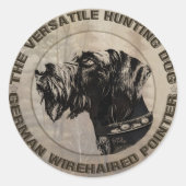 German Wirehaire Pointer Ronde Sticker (Voorkant)