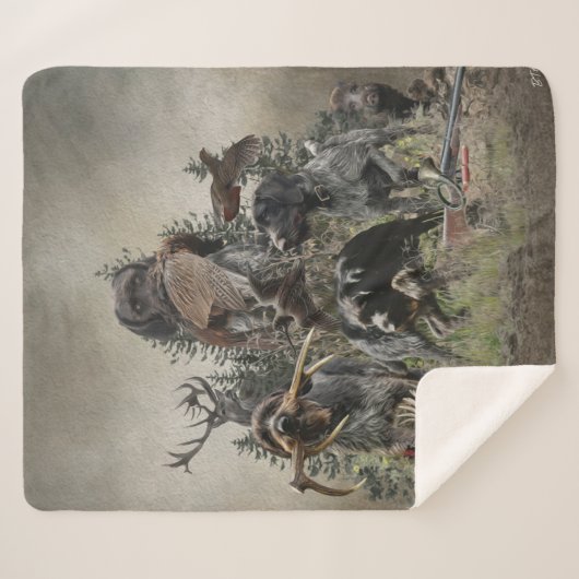 German Wirehaire Pointer Sherpa Deken (Voorkant (horizontaal))