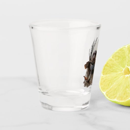 German Wirehaire Pointer Shot Glas (Links)