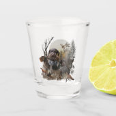 German Wirehaire Pointer Shot Glas (Voorkant)
