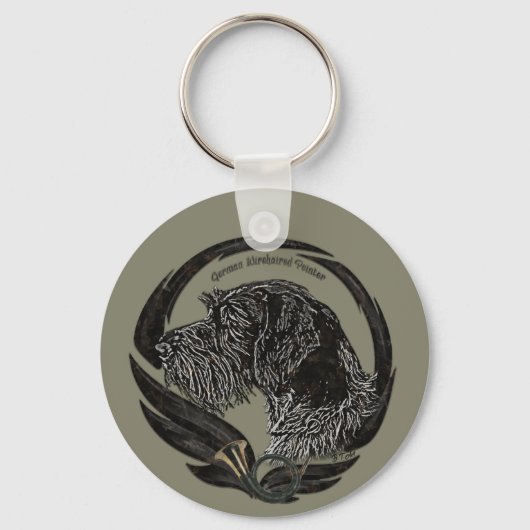 German Wirehaire Pointer Sleutelhanger (Voorkant)