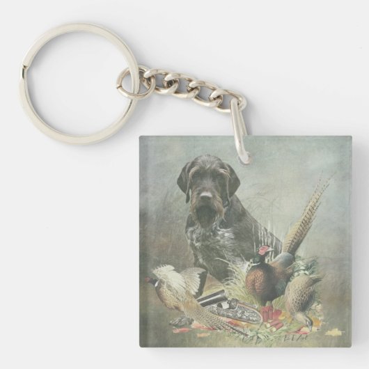 German Wirehaire Pointer Sleutelhanger (voorkant)