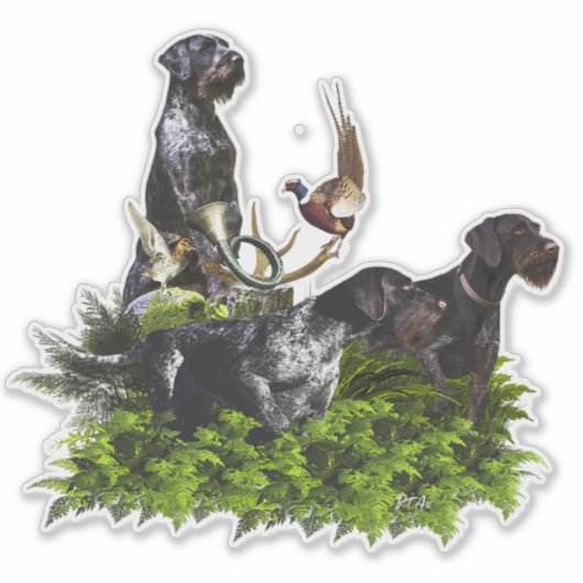 German Wirehaire Pointer Sticker (Voorkant)