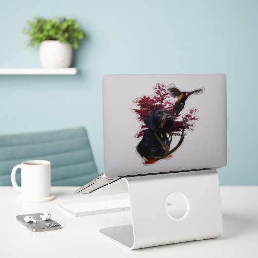 German Wirehaire Pointer Sticker (Laptop op bureau)