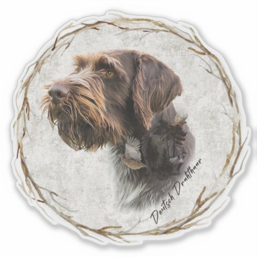 German Wirehaire Pointer Sticker (Voorkant)