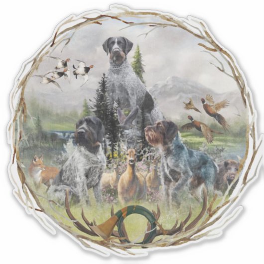 German Wirehaire Pointer Sticker (Voorkant)