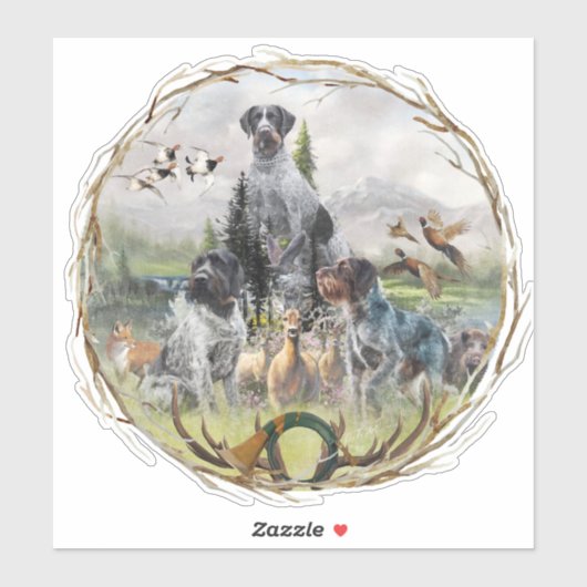 German Wirehaire Pointer Sticker (Vel)