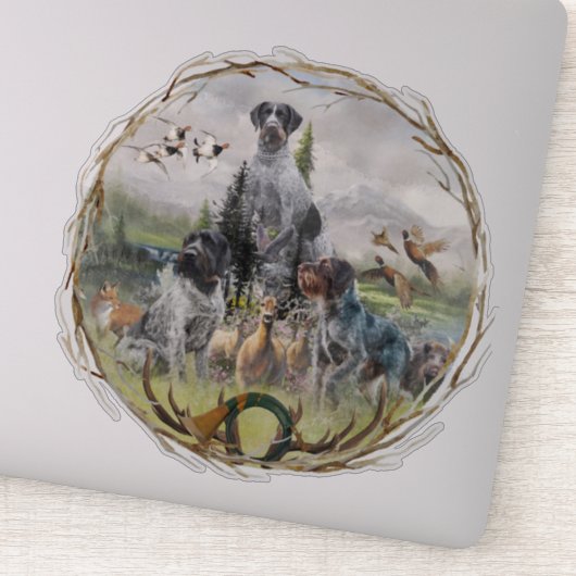 German Wirehaire Pointer Sticker (Detail)