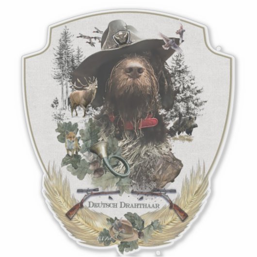 German Wirehaire Pointer Sticker (Voorkant)