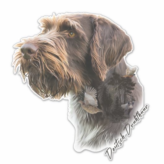 German Wirehaire Pointer Sticker (Voorkant)