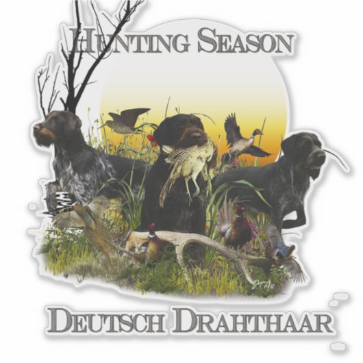 German Wirehaire Pointer Sticker (Voorkant)