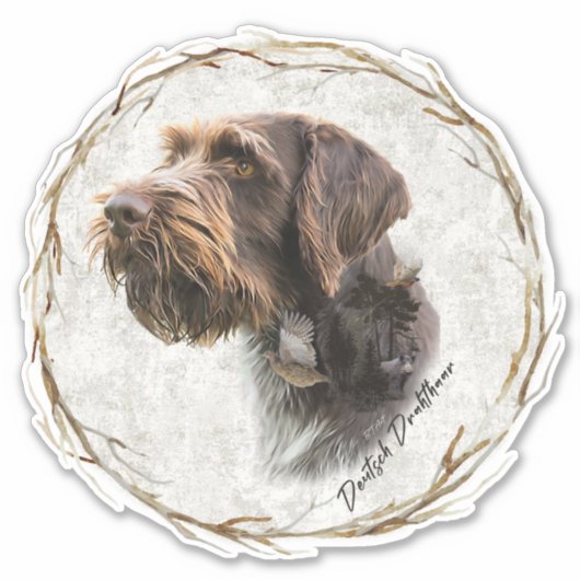 German Wirehaire Pointer Sticker (Voorkant)