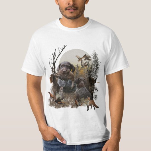 German Wirehaire Pointer T-shirt (Voorkant)