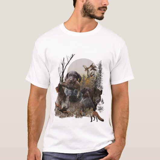 German Wirehaire Pointer T-shirt (Voorkant)