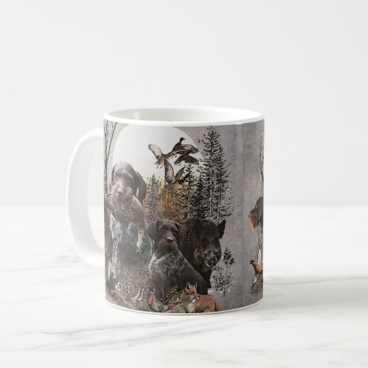 German Wirehaire Pointer Tapestry Gallery Wrap AC Koffiemok (Voorkant links)