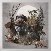 German Wirehaire Pointer Tapestry Gallery Wrap AC Poster (Voorkant)