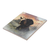 German Wirehaire Pointer Tegeltje (Zijkant)