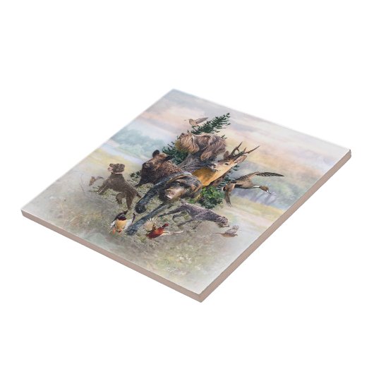 German Wirehaire Pointer Tegeltje (Zijkant)