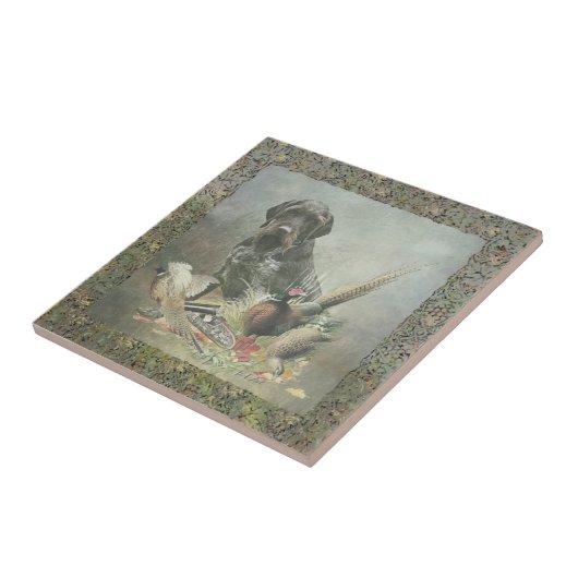 German Wirehaire Pointer Tegeltje (Zijkant)