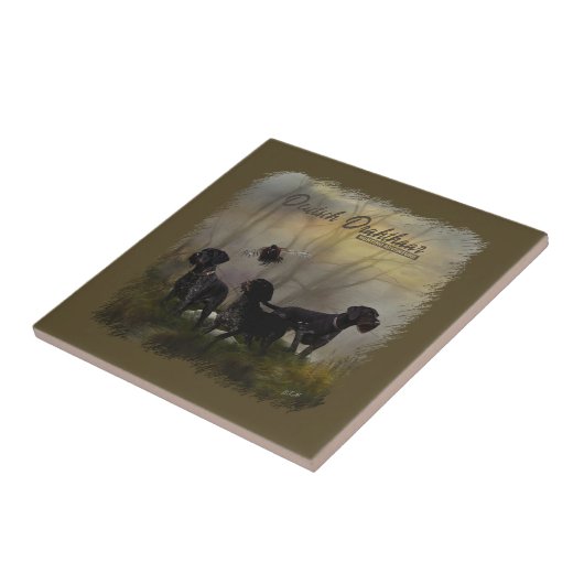 German Wirehaire Pointer Tegeltje (Zijkant)