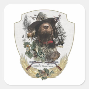 German Wirehaire Pointer Vierkante Sticker