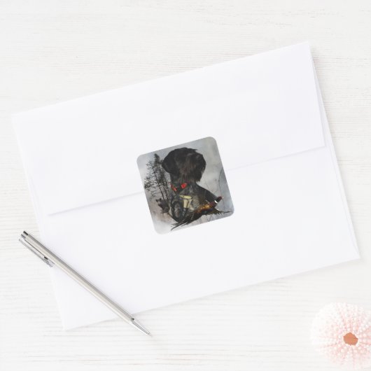 German Wirehaire Pointer Vierkante Sticker (Envelop)