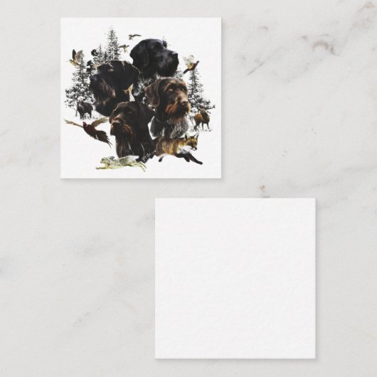 German Wirehaire Pointer Vierkante Visitekaartje (Voorkant / Achterkant)
