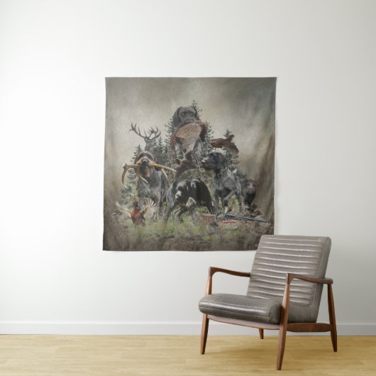 German Wirehaire Pointer Wandkleed (In situ)