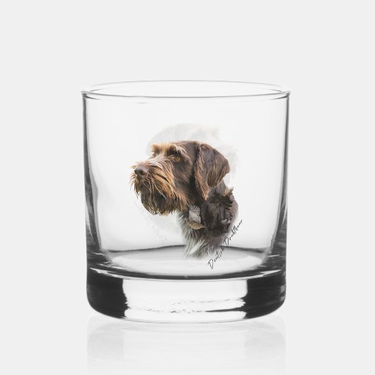 German Wirehaire Pointer Whisky Glas (Achterkant)