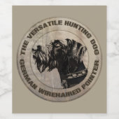 German Wirehaire Pointer Wijn Etiket (Enkel label)