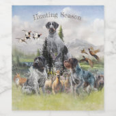 German Wirehaire Pointer Wijn Etiket (Enkel label)