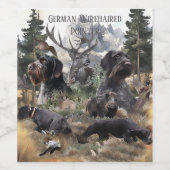 German Wirehaire Pointer Wijn Etiket (Enkel label)