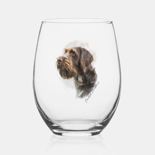 German Wirehaire Pointer Wijnglas Zonder Voet (Voorkant)