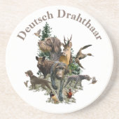 German Wirehaire Pointer Zandsteen Onderzetter (Voorkant)