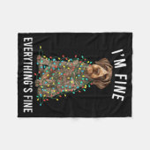 German Wirehaired Inter I'm Fine Everything Is Fin Fleece Deken (Voorkant (Horizontaal))