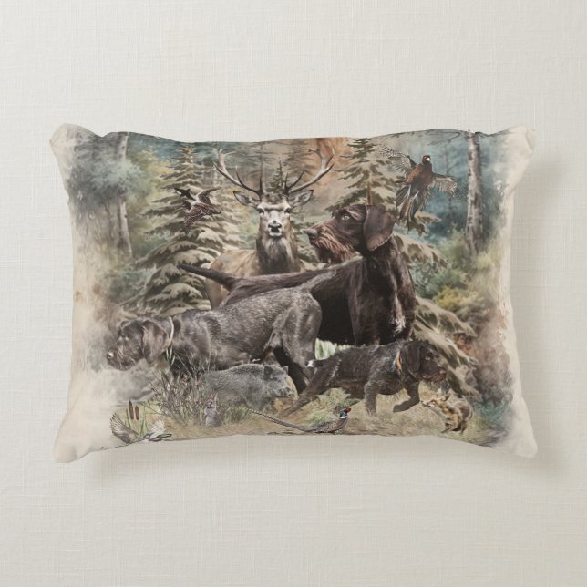 German Wirehaired Pointer Accent Kussen (Voorkant)