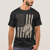 German Wirehaired Pointer American USA Flag T-shirt (Voorkant)