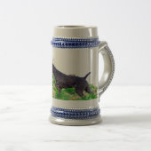 German Wirehaired Pointer Beer Stein Bierpul (Voorkant rechts)