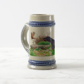 German Wirehaired Pointer Beer Stein Bierpul (Voorkant links)