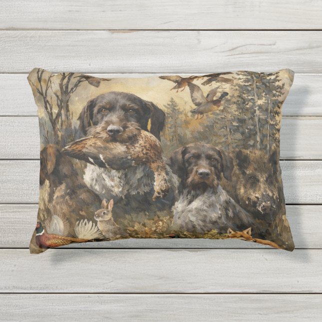 German Wirehaired Pointer   Buitenkussen (Voorkant)
